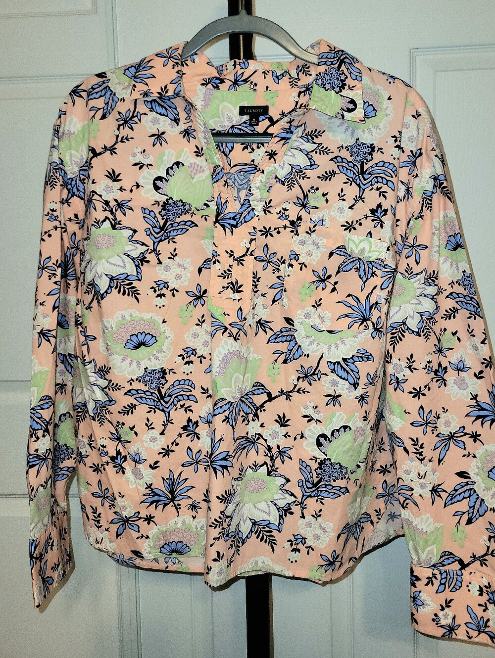 Talbots Peach Floral Button-Front